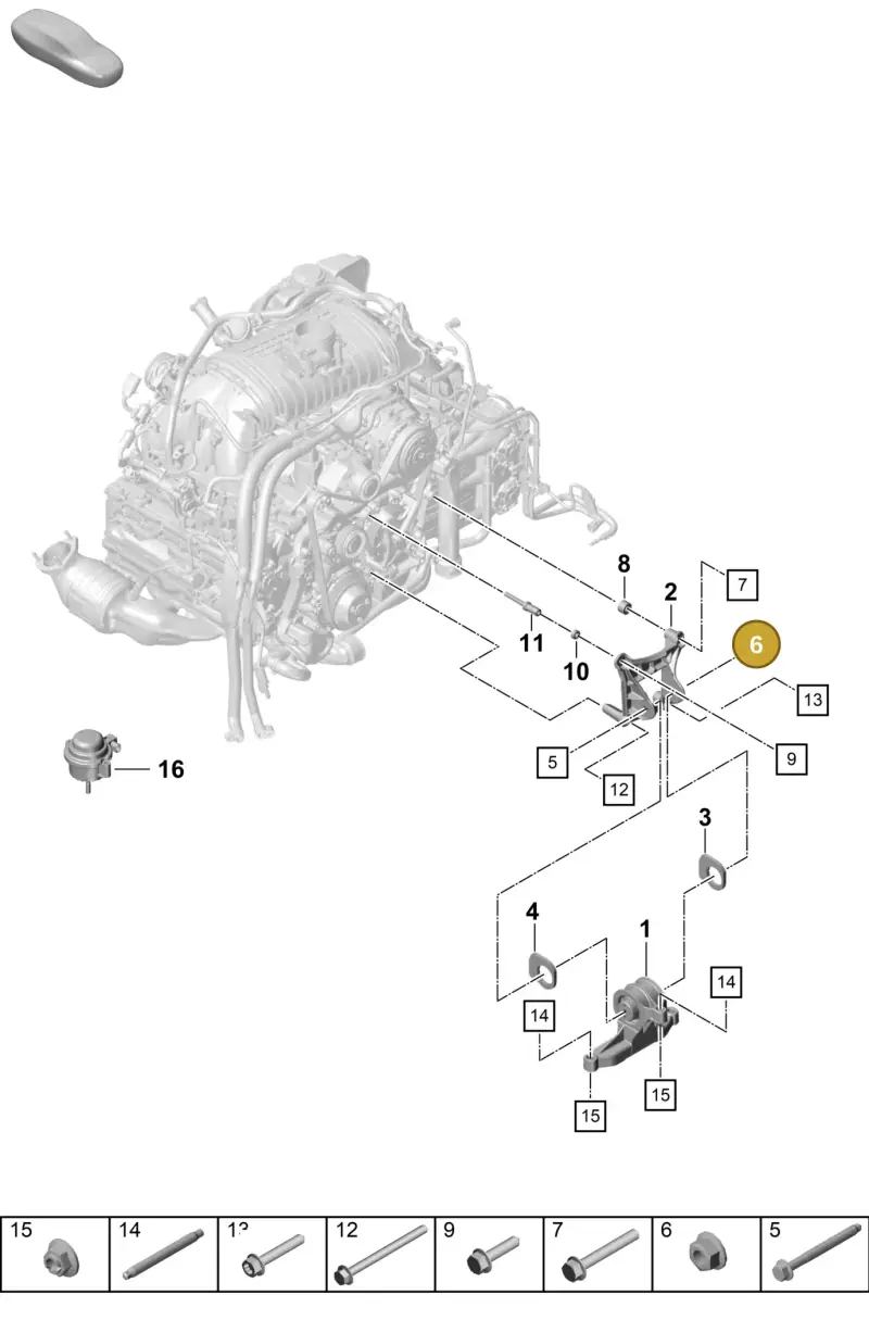 N0150818 — Porsche Boxster Spyder (2019-) diagram p55109005, position 6