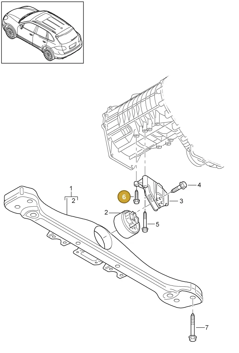 N0195038 — Porsche Cayenne (2010-2018) diagram p37307000, position 6