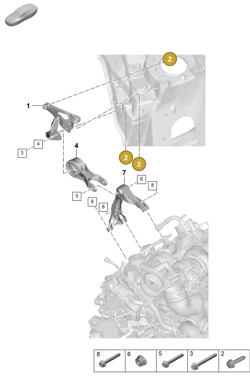 N0195038 — Porsche Cayenne Hybrid Coupe (2023-) diagram p60109100, position 2