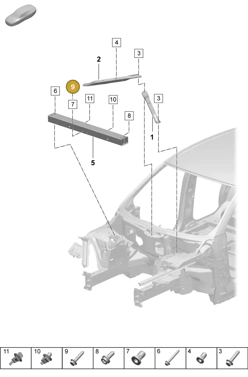 N0195307 — Porsche Macan 4 (2024-) diagram p61801150, position 9