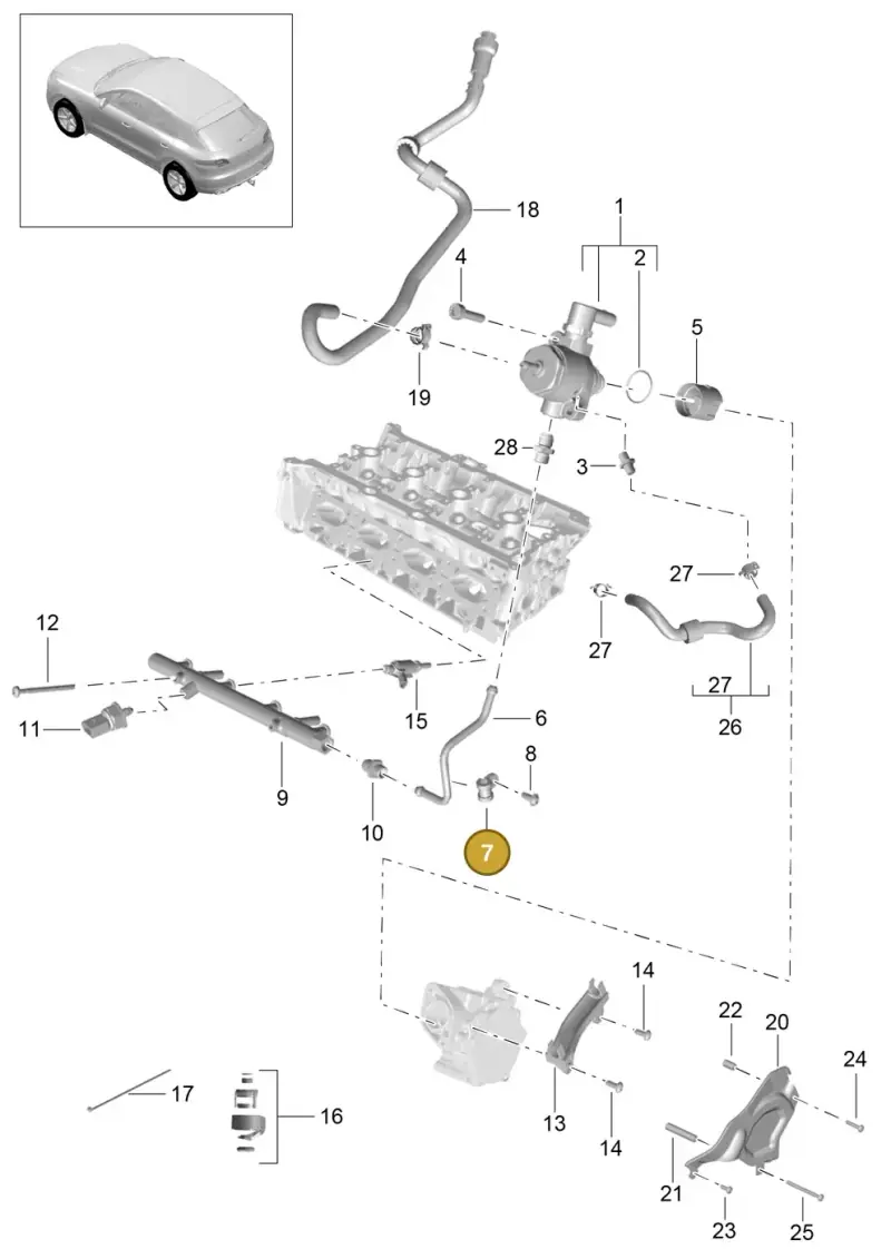 N0206098 — Porsche Macan GTS (2013-2018) diagram p44107050, position 7