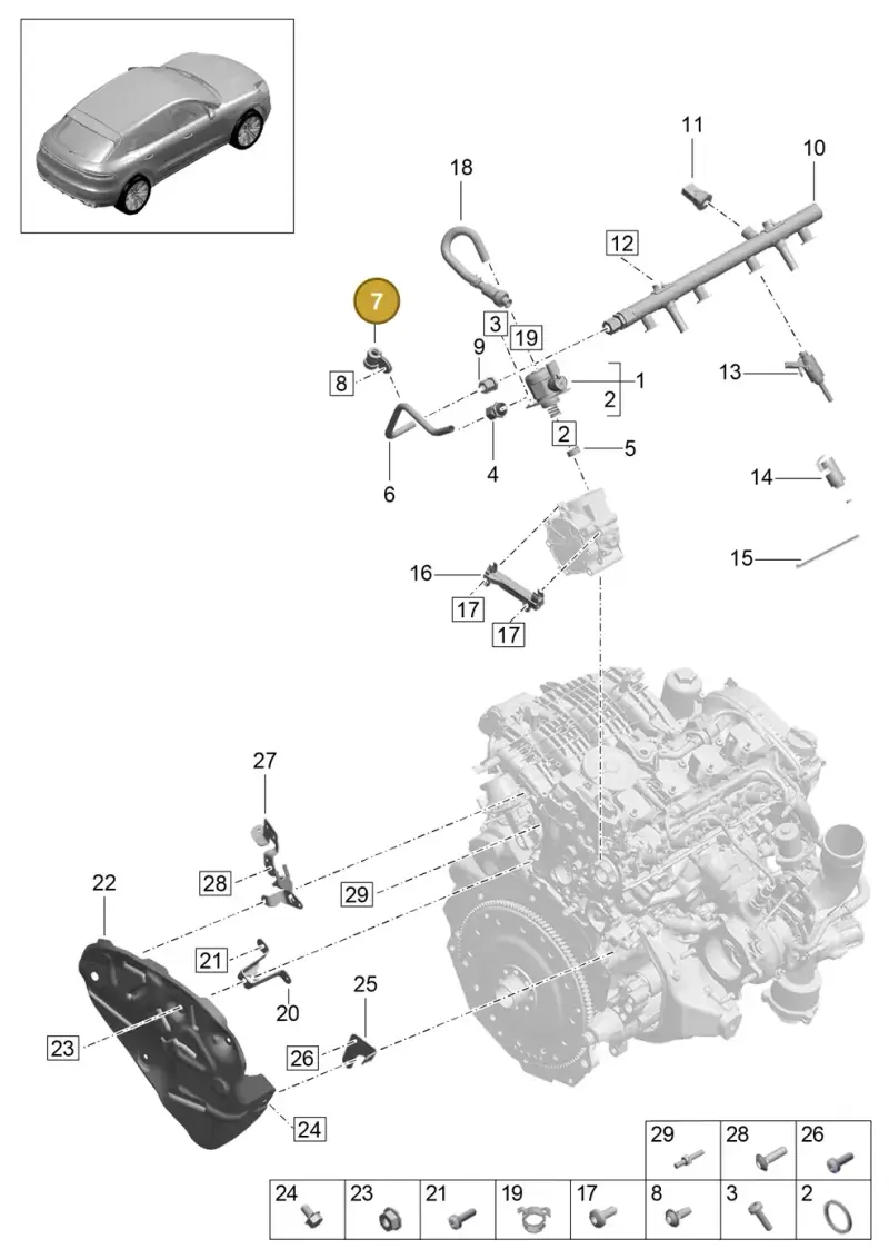 N0206098 — Porsche Macan R4 TFSI (2018-) diagram p52000123, position 7