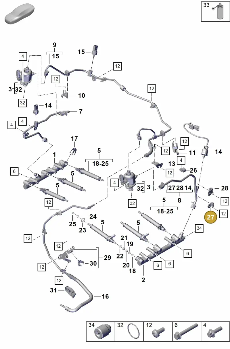 N0206098 — Porsche Boxster Spyder (2019-) diagram p55107000, position 27