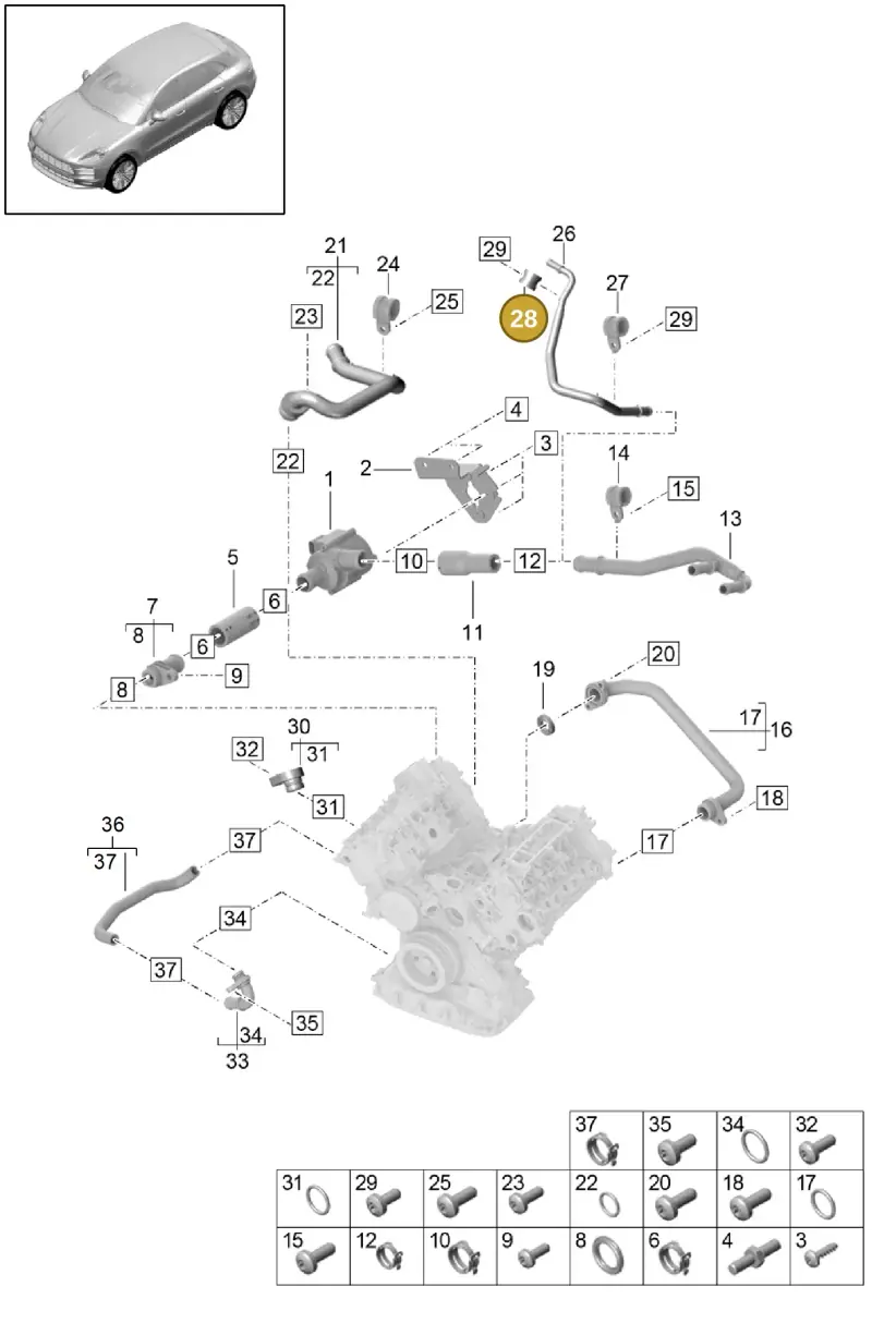 N02065110 — Porsche Macan R4 TFSI (2018-) diagram p52000015, position 28