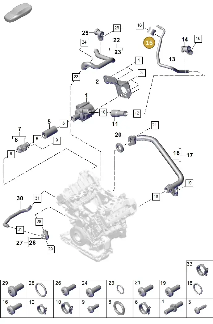 N02065110 — Porsche Cayenne Hybrid Coupe (2023-) diagram p60105055, position 15