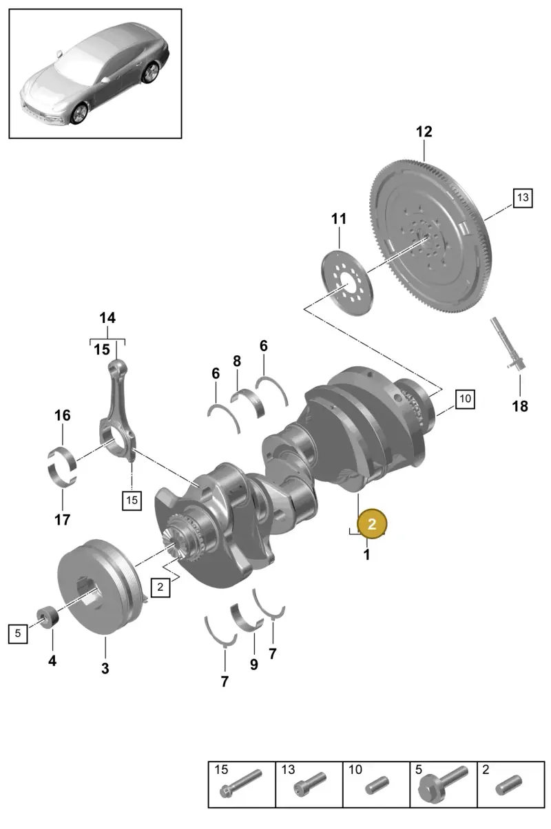 N0232551 — Porsche Panamera 4 Hybrid (2016-2020) diagram p49102010, position 2