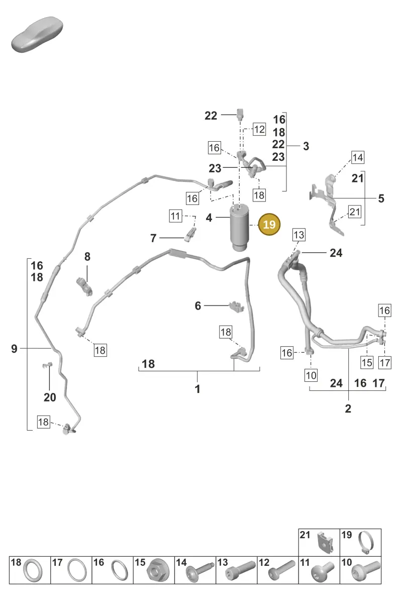 N0245226 — Porsche 992 Carrera Coupe (2024-) diagram p53814700, position 19