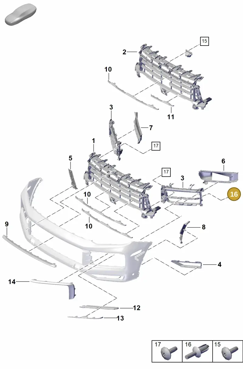 N0385012 — Porsche Cayenne Hybrid Coupe (2023-) diagram p60802005, position 16