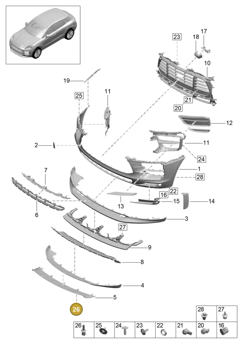 N0385013 — Porsche Macan R4 TFSI (2018-) diagram p52000119, position 26