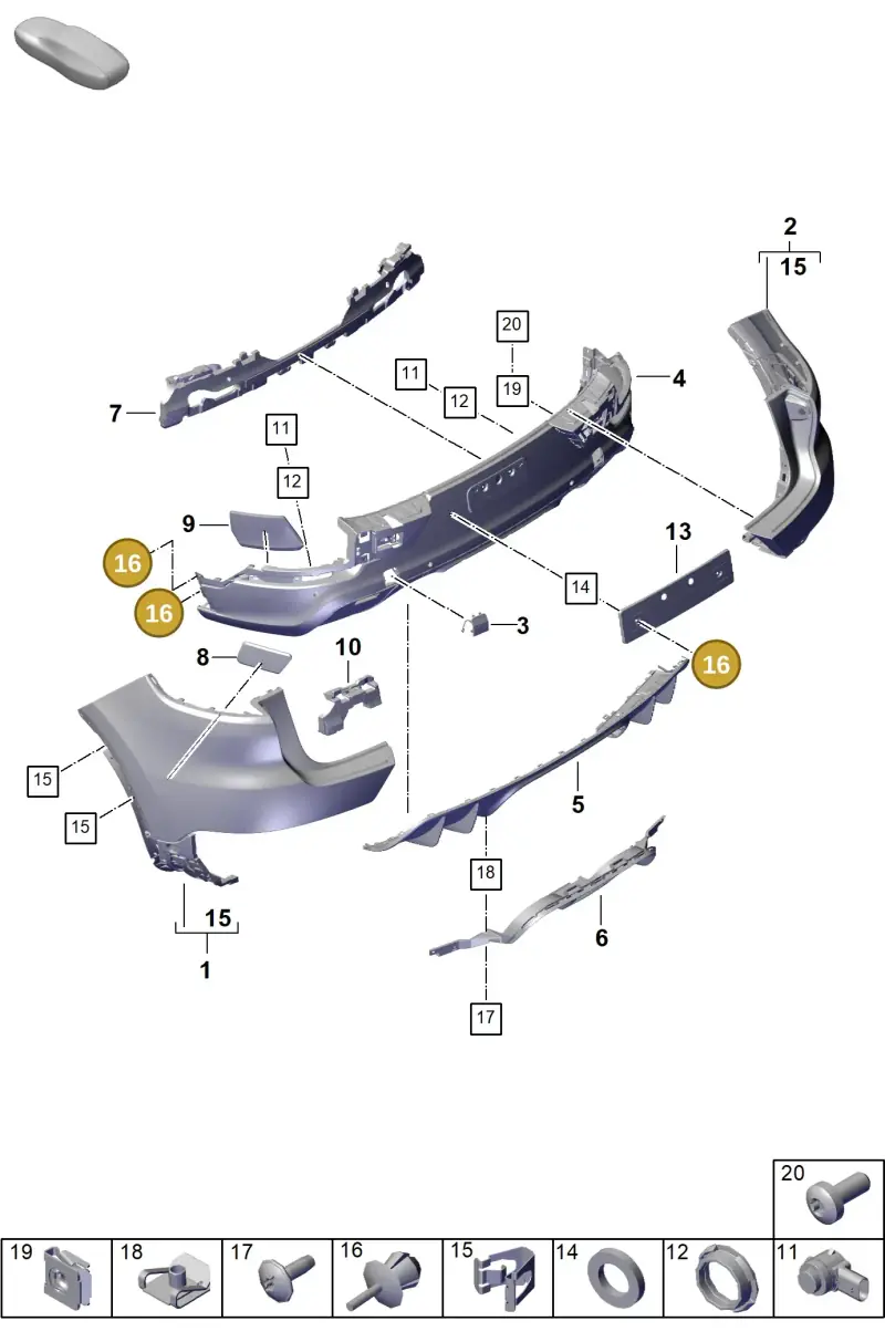 N0385494 — Porsche Cayenne Hybrid Coupe (2023-) diagram p60802620, position 16