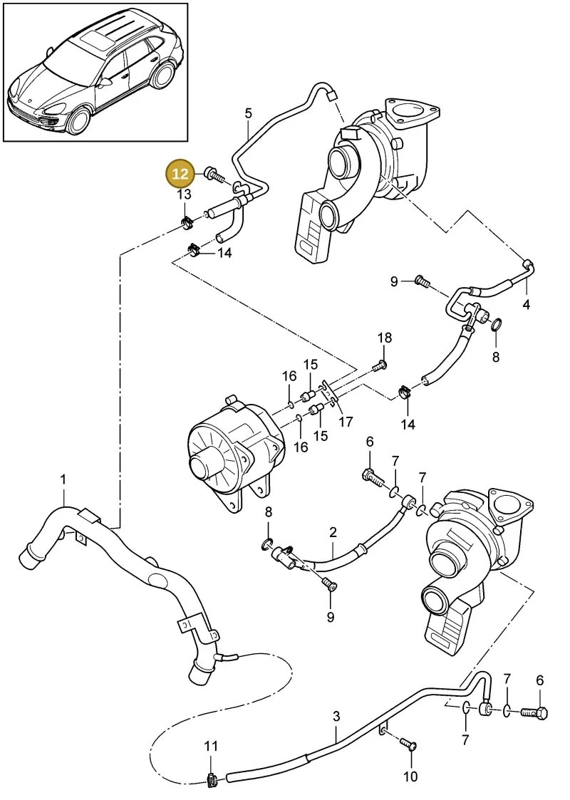 N0447276 — Porsche Cayenne (2010-2018) diagram p37202090, position 12