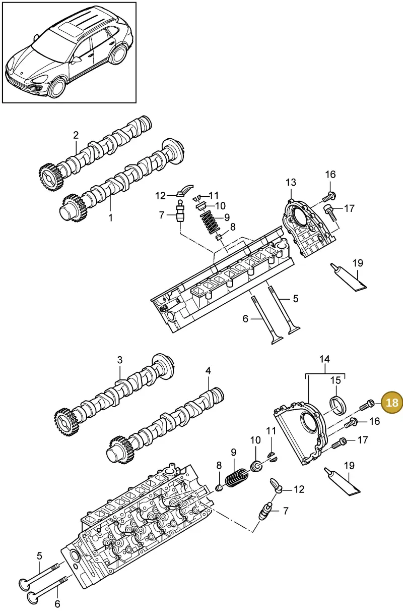 N10080105 — Porsche Cayenne (2010-2018) diagram p37103067, position 18