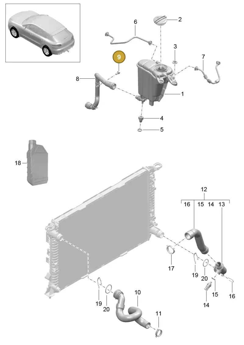 N10082908 — Porsche Macan GTS (2013-2018) diagram p44105050, position 9