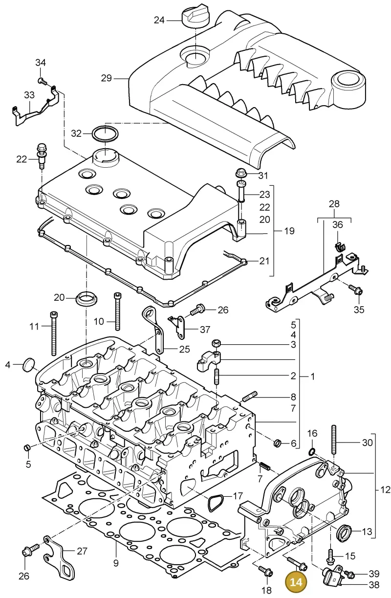 N10102302 — Porsche Cayenne (2002-2006) diagram p24103002, position 14