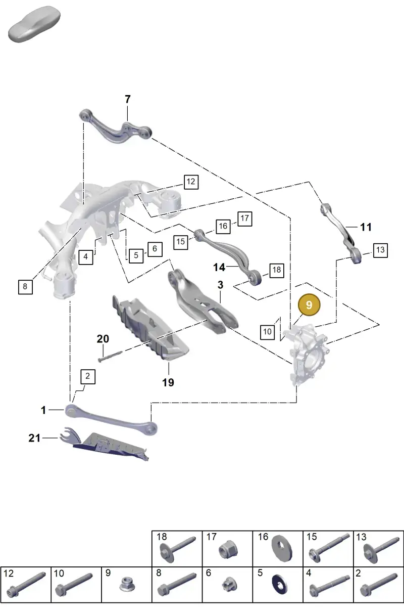 N10106403 — Porsche Cayenne Hybrid Coupe (2023-) diagram p60501050, position 9