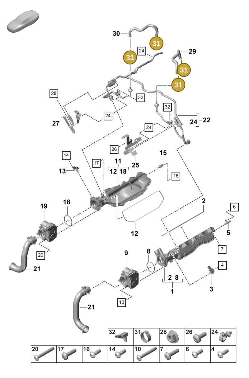 N10108301 — Porsche Panamera 4 Hybrid (2020-2023) diagram p58107110, position 31