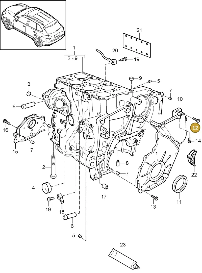 N10116003 — Porsche Cayenne (2010-2018) diagram p37101050, position 12