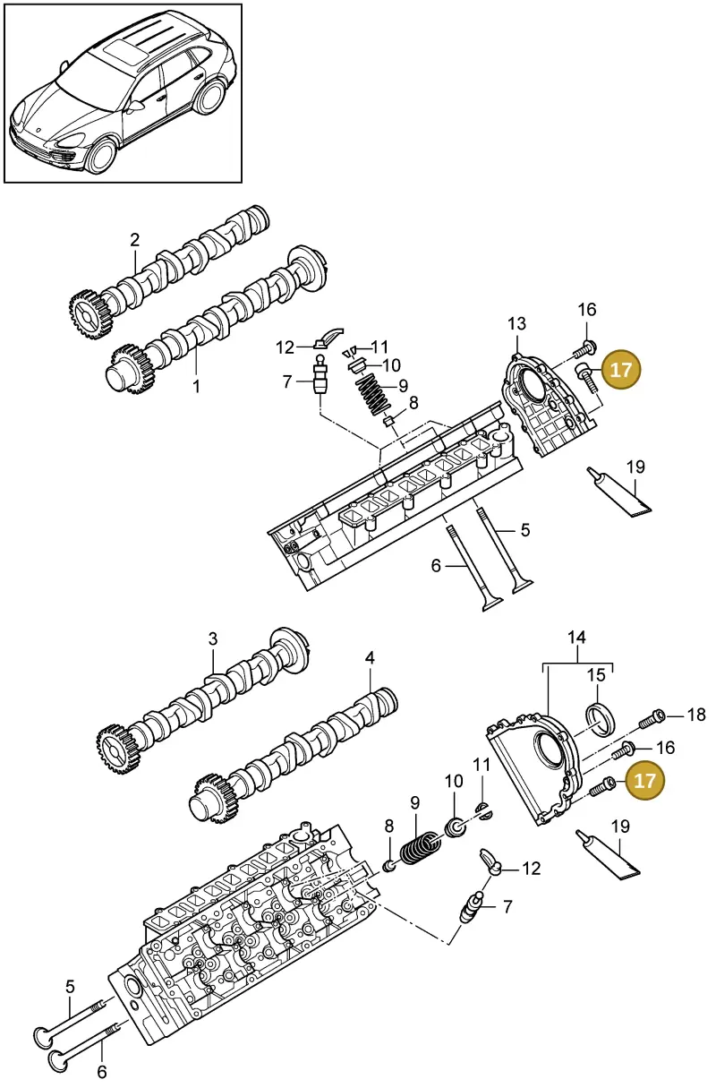 N10117405 — Porsche Cayenne (2010-2018) diagram p37103067, position 17