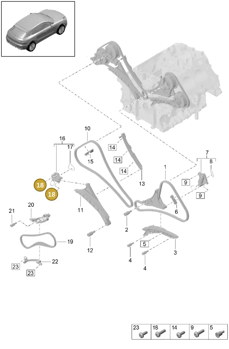 N10124304 — Porsche Macan R4 TFSI (2018-) diagram p52000010, position 18
