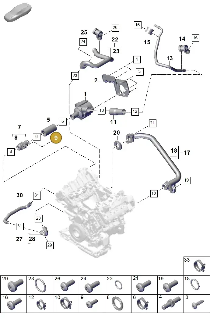 N10124309 — Porsche Cayenne Hybrid Coupe (2023-) diagram p60105055, position 9
