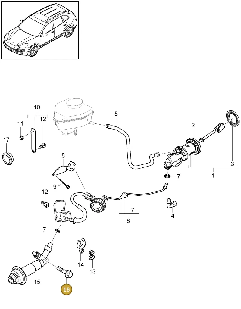 N10156009 — Porsche Cayenne (2010-2018) diagram p37702008, position 16
