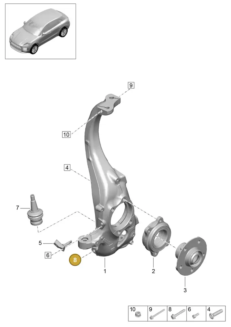 N10197304 — Porsche Macan R4 TFSI (2018-) diagram p52401020, position 8