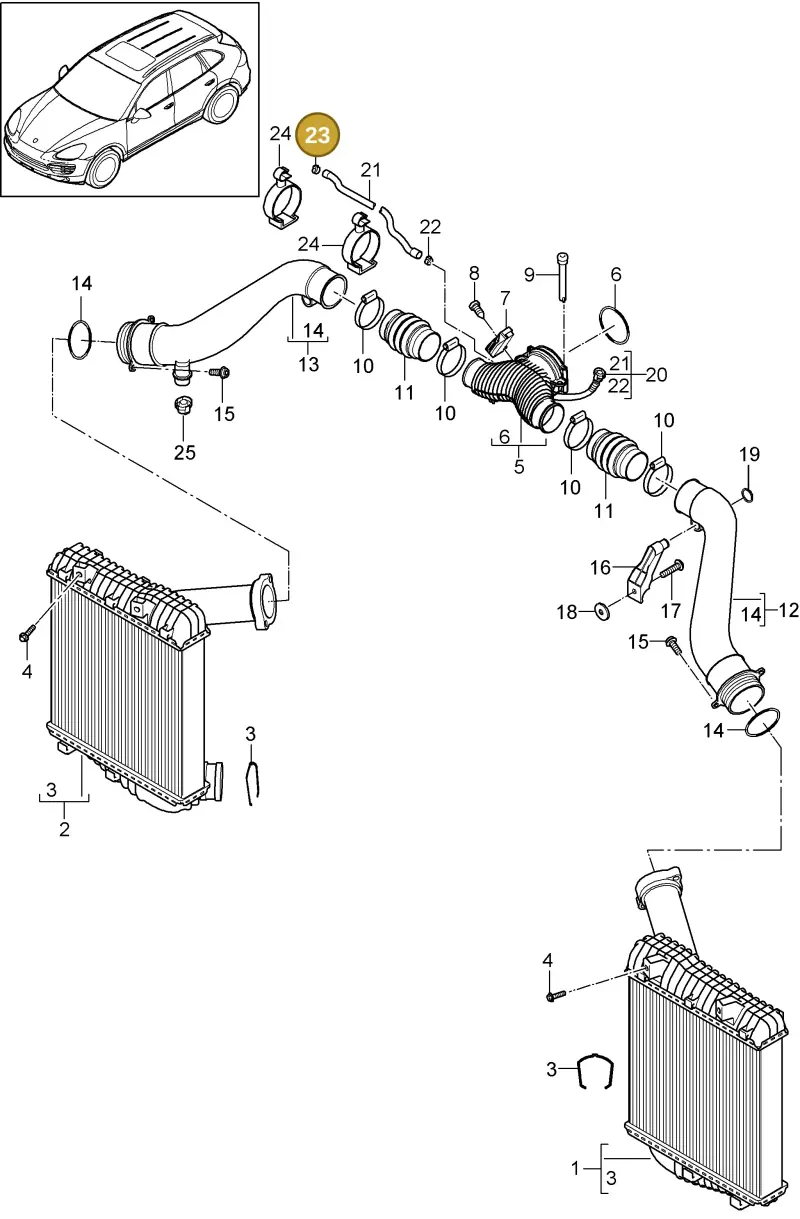N10197601 — Porsche Cayenne (2010-2018) diagram p37107070, position 23
