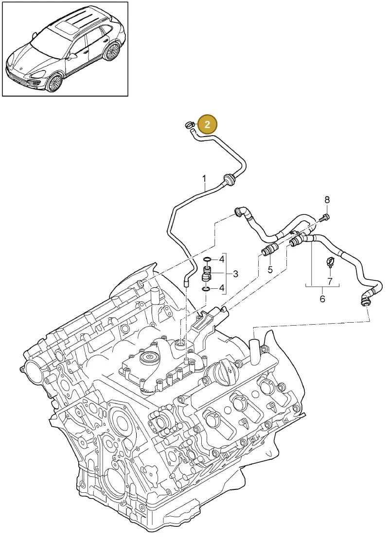 N10203601 — Porsche Cayenne (2010-2018) diagram p37107022, position 2