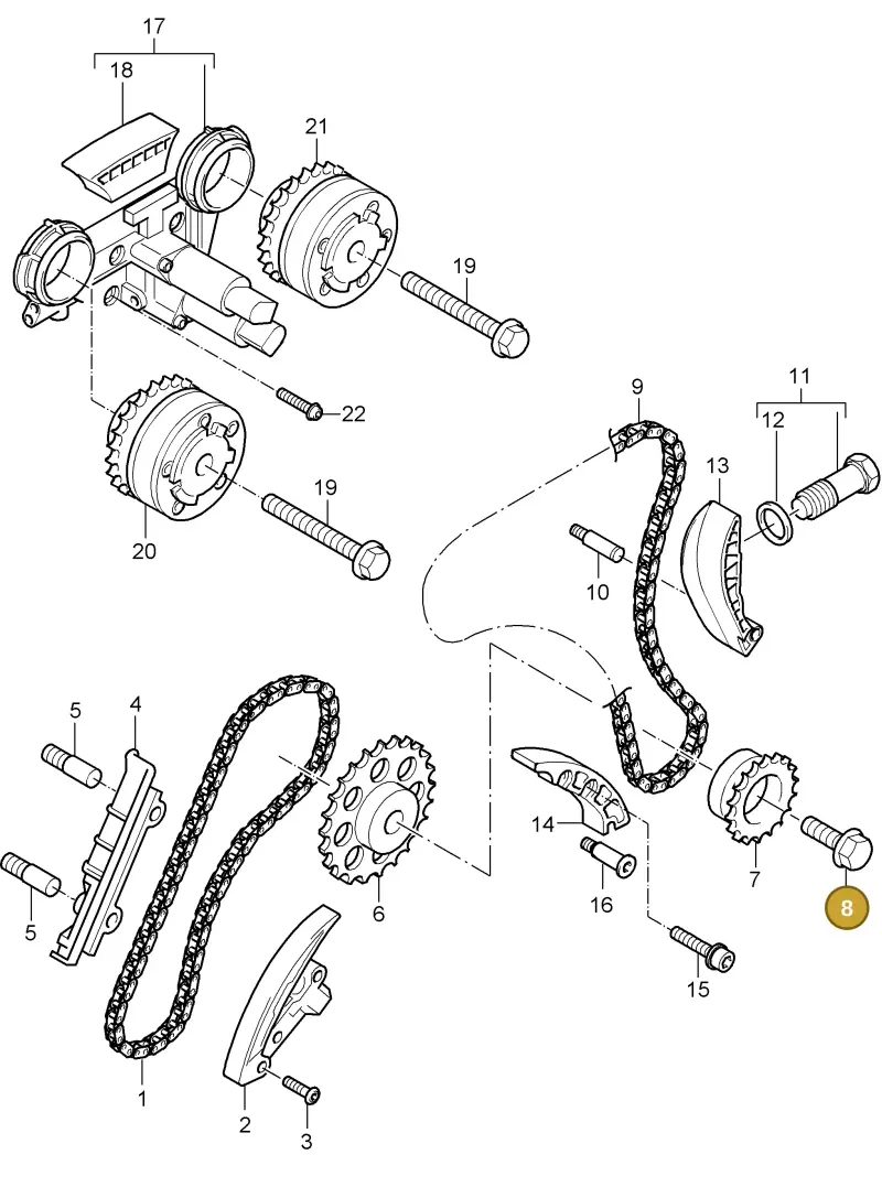 N10203803 — Porsche Cayenne (2002-2006) diagram p24103016, position 8