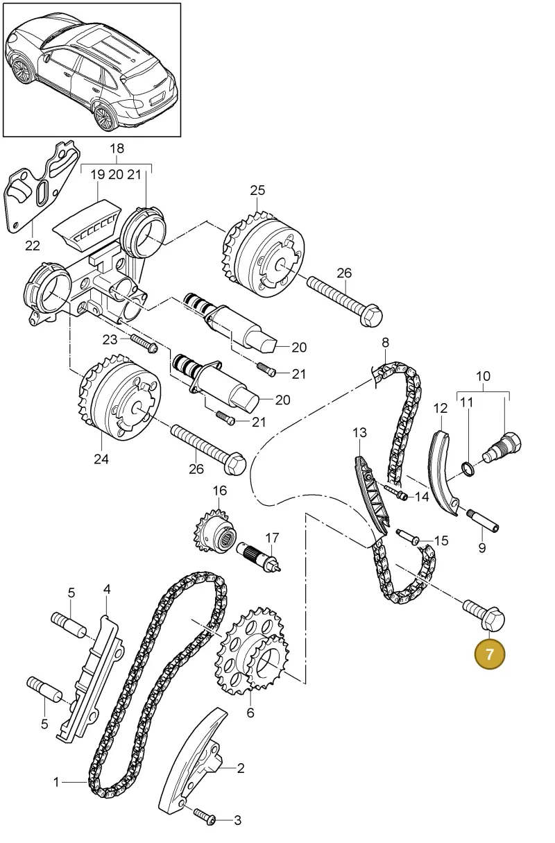 N10203803 — Porsche Cayenne (2010-2018) diagram p37103075, position 7