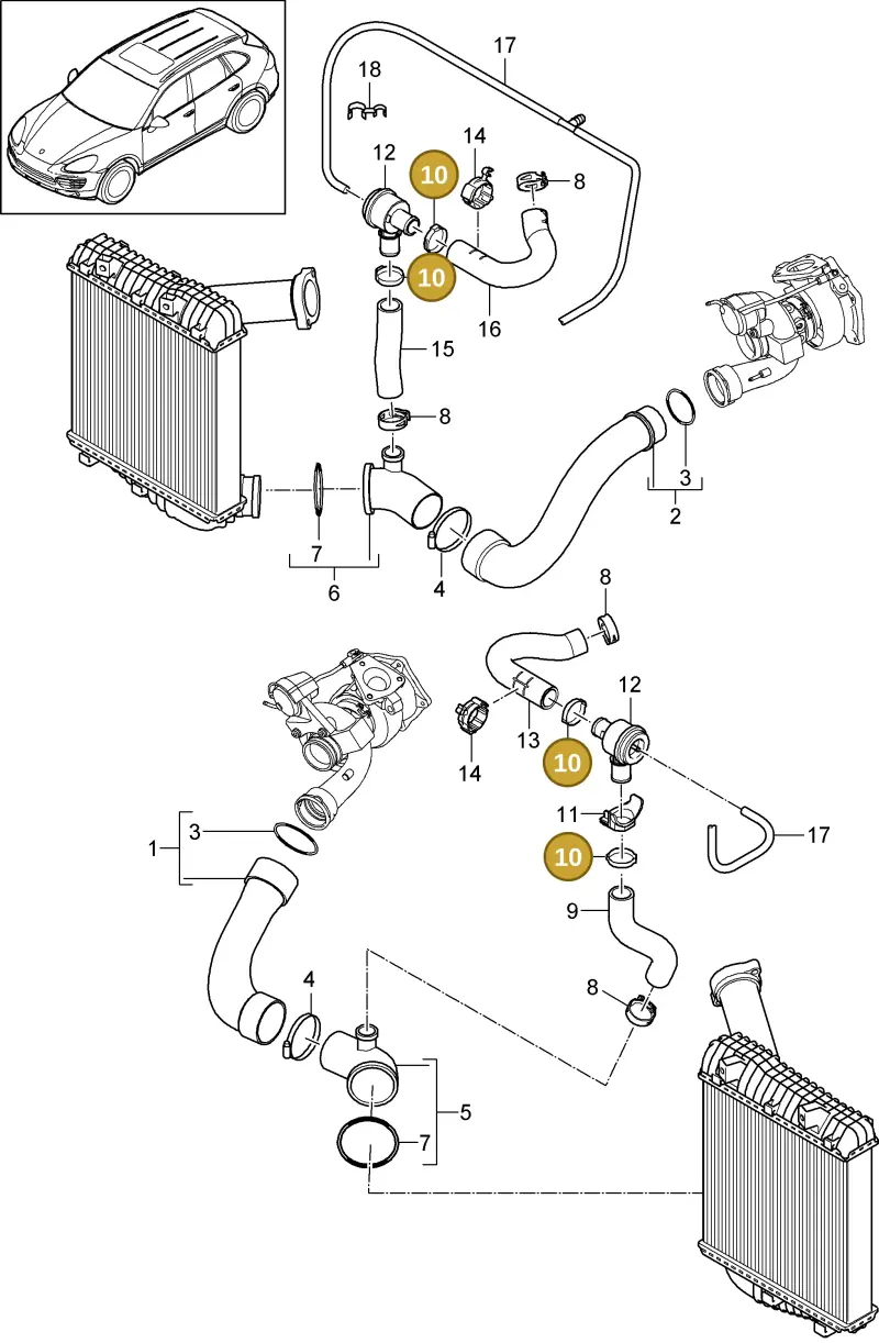 N10207701 — Porsche Cayenne (2010-2018) diagram p37107080, position 10