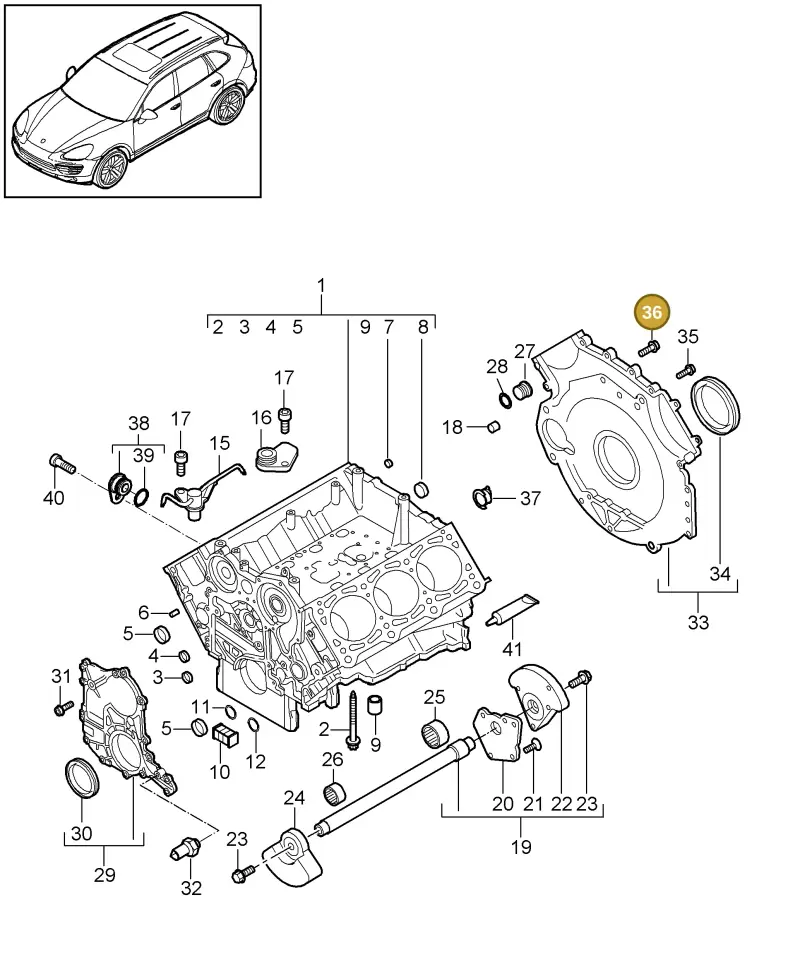 N10225802 — Porsche Cayenne (2010-2018) diagram p37101060, position 36