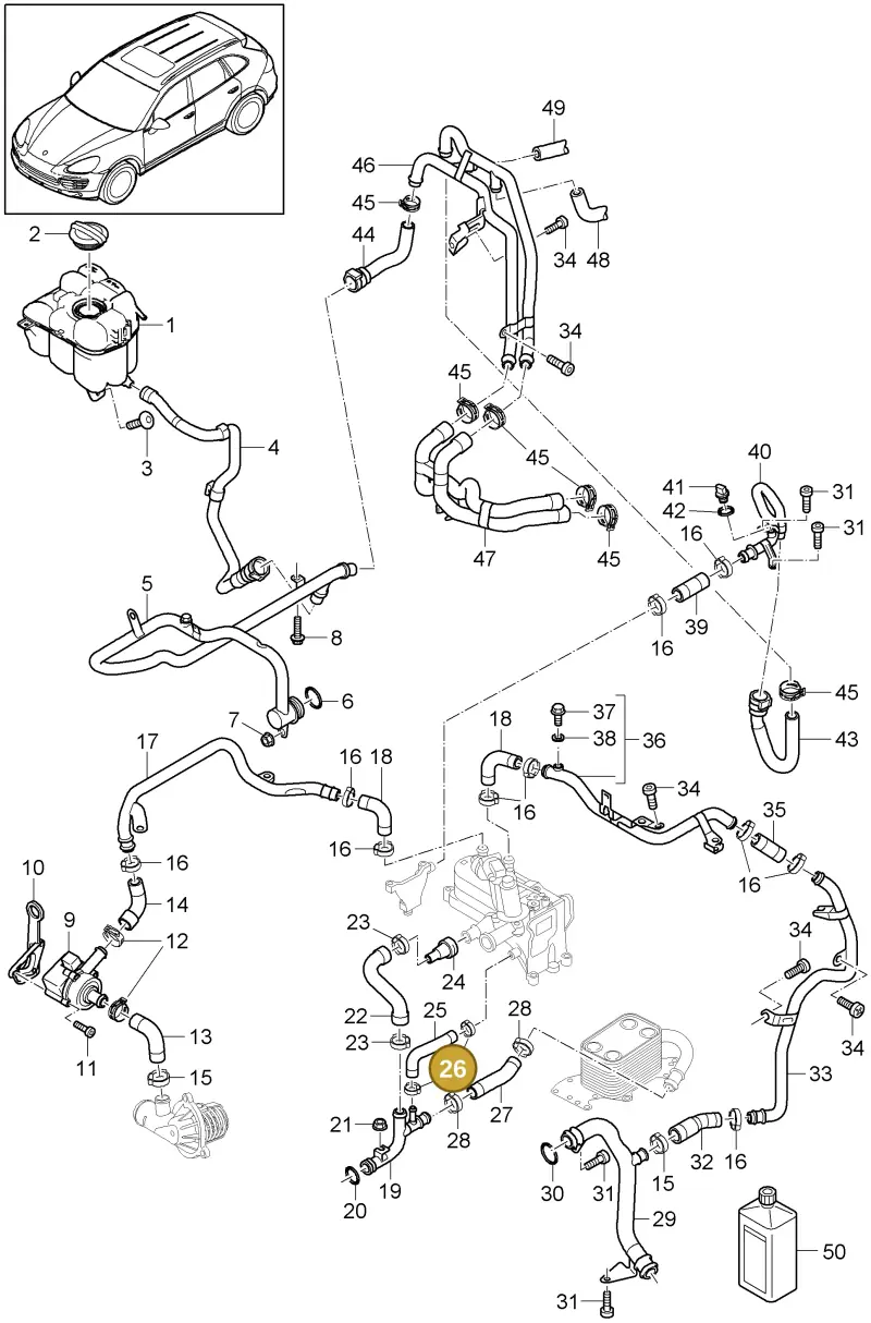 N10233401 — Porsche Cayenne (2010-2018) diagram p37105045, position 26