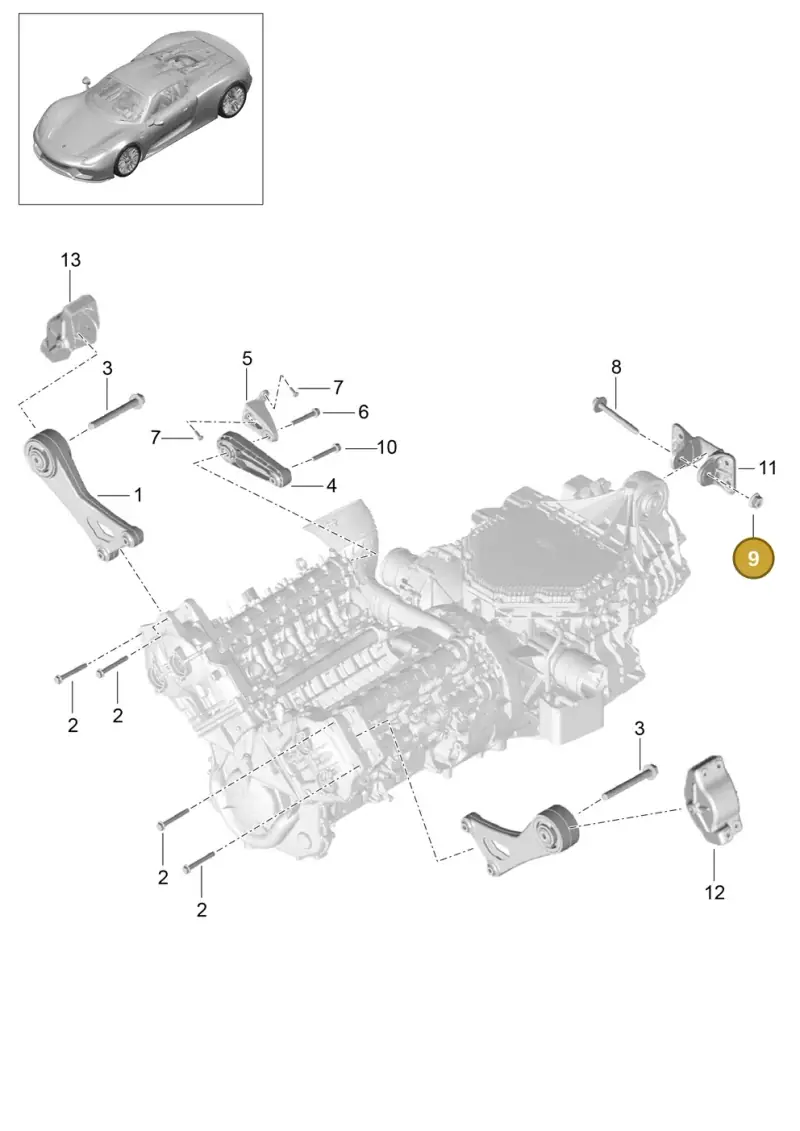 N10240304 — Porsche 918 Spyder (2014-2015) diagram p43109000, position 9