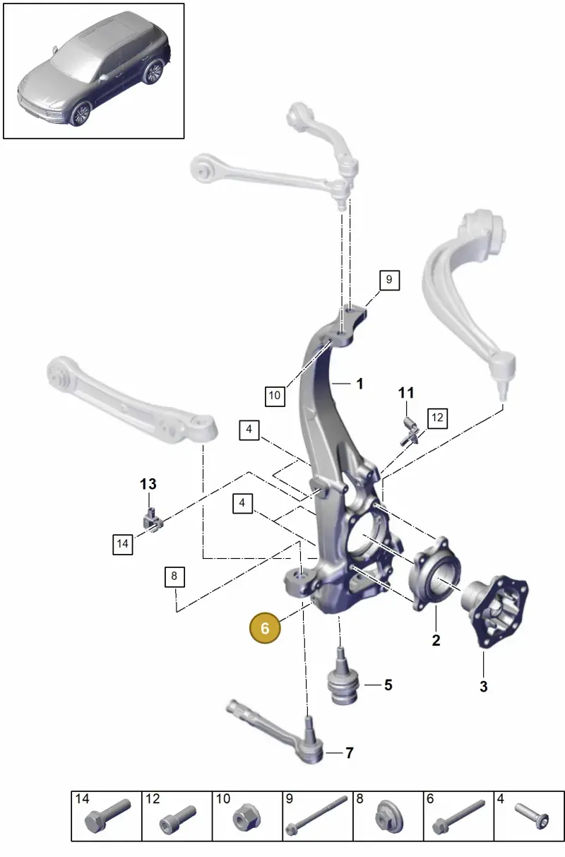 N10241507 — Porsche Cayenne Diesel V6 (2017-2023) diagram p51401020, position 6