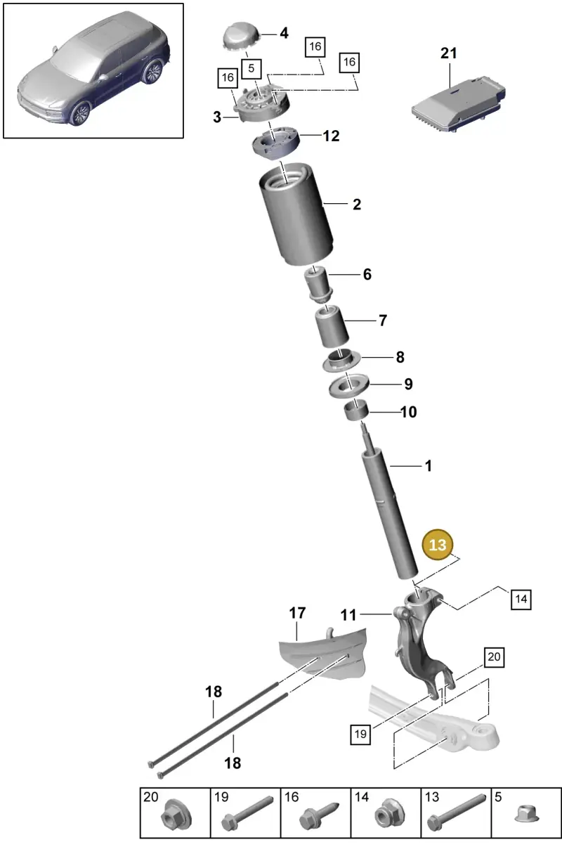 N10272202 — Porsche Cayenne Diesel V6 (2017-2023) diagram p51402000, position 13