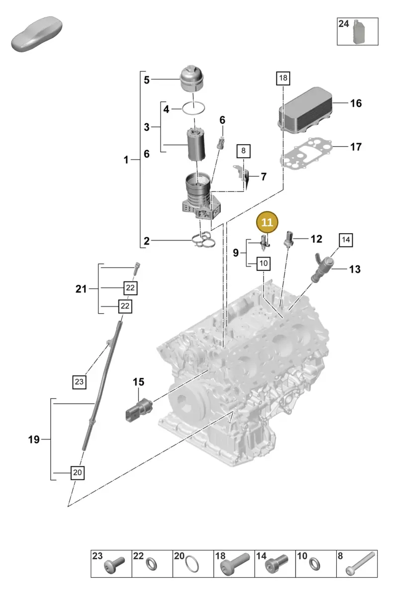 N10285505 — Porsche Panamera 4 Hybrid (2020-2023) diagram p58104200, position 11