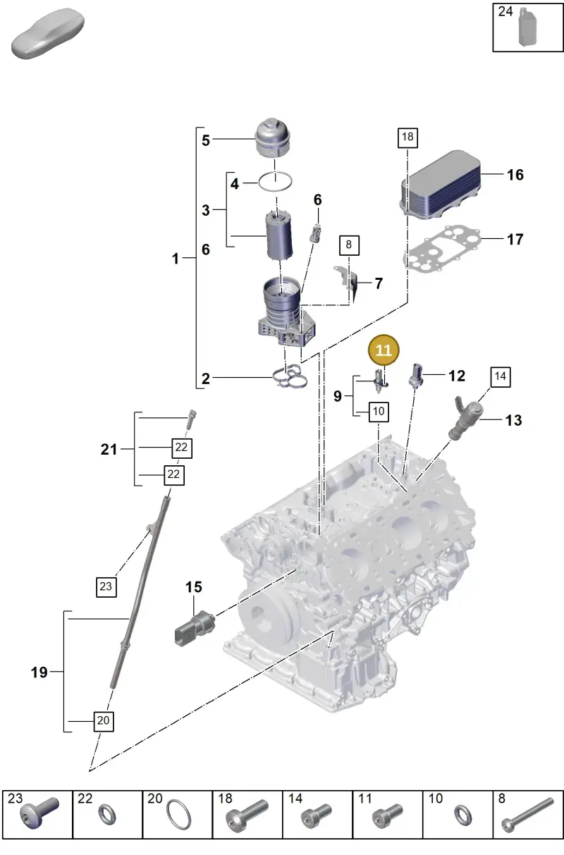 N10285505 — Porsche Cayenne Hybrid Coupe (2023-) diagram p60104220, position 11