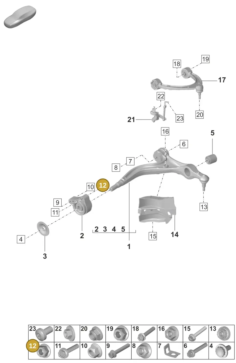 N10286110 — Porsche Panamera 4 Hybrid (2020-2023) diagram p58401050, position 12