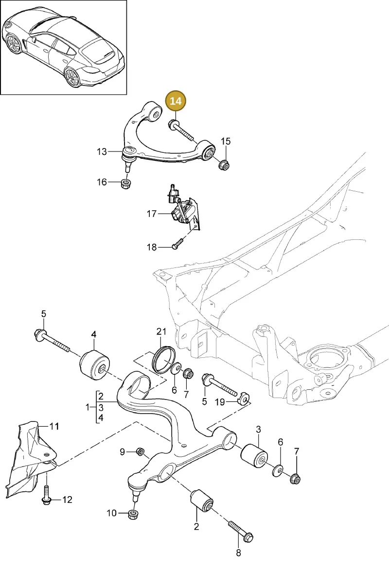 N10290206 — Porsche Panamera (2009-2016) diagram p35401005, position 14