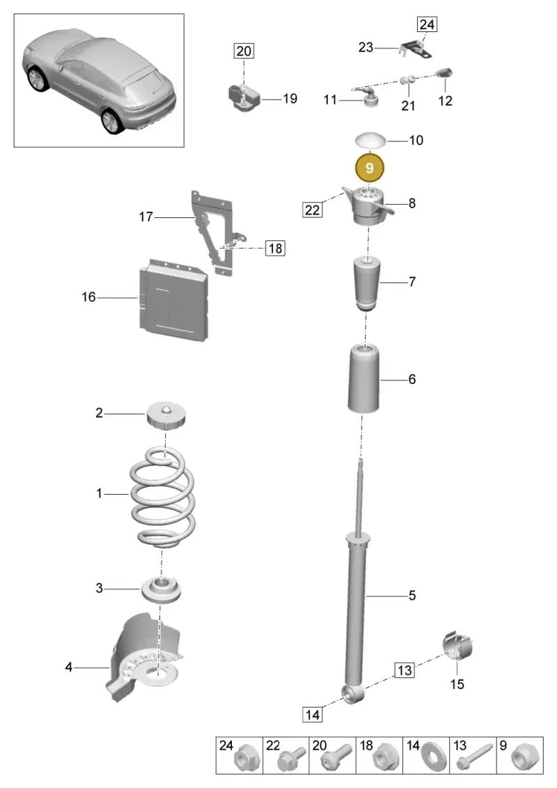 N10295101 — Porsche Macan R4 TFSI (2018-) diagram p52502000, position 9