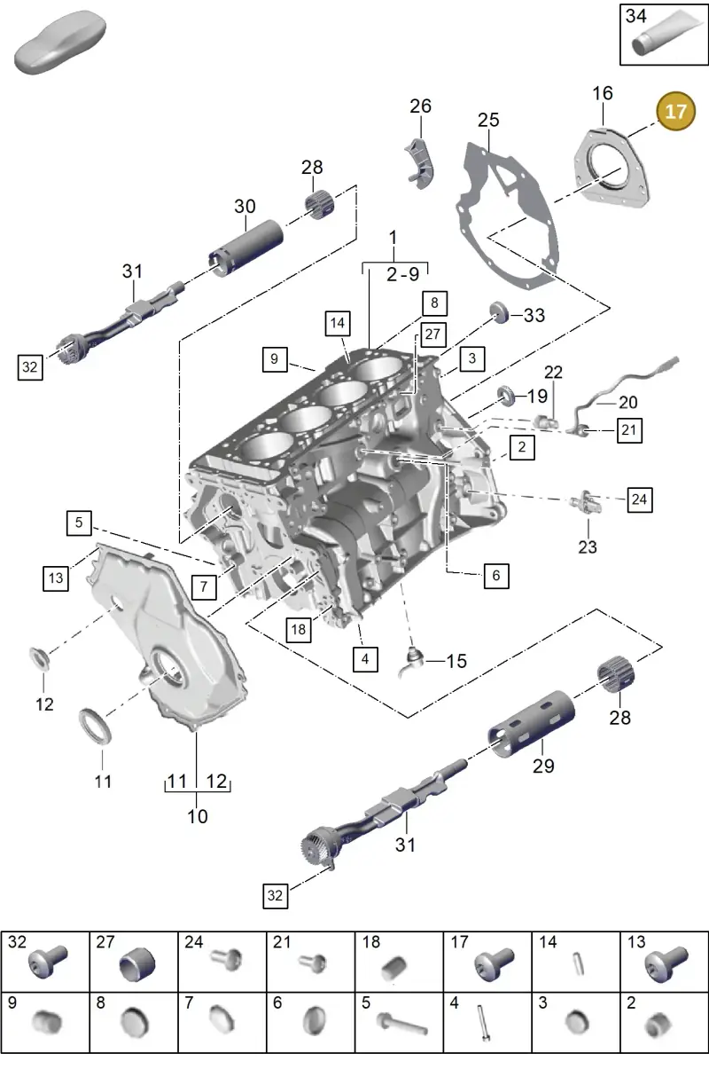 N10335206 — Porsche Cayenne Hybrid Coupe (2023-) diagram p60101100, position 17
