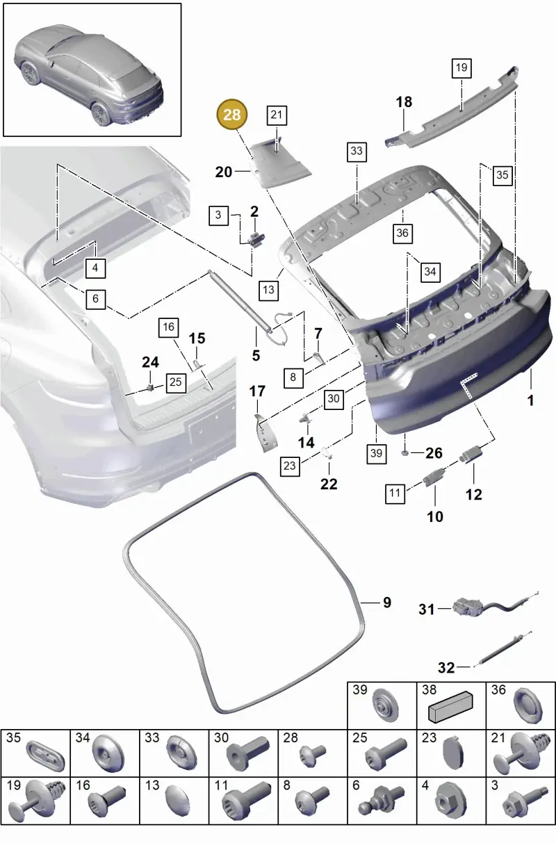 N10406505 — Porsche Cayenne Diesel V6 (2017-2023) diagram p51803015, position 28