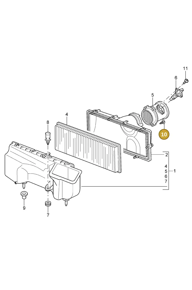 N10419702 — Porsche GT3 RS (2006-2011) diagram p29106000, position 10