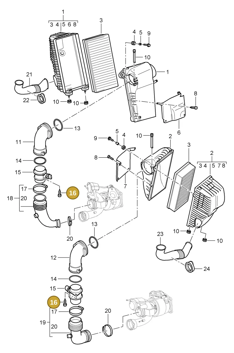 N10419702 — Porsche Cayenne (2007-2010) diagram p31106005, position 16