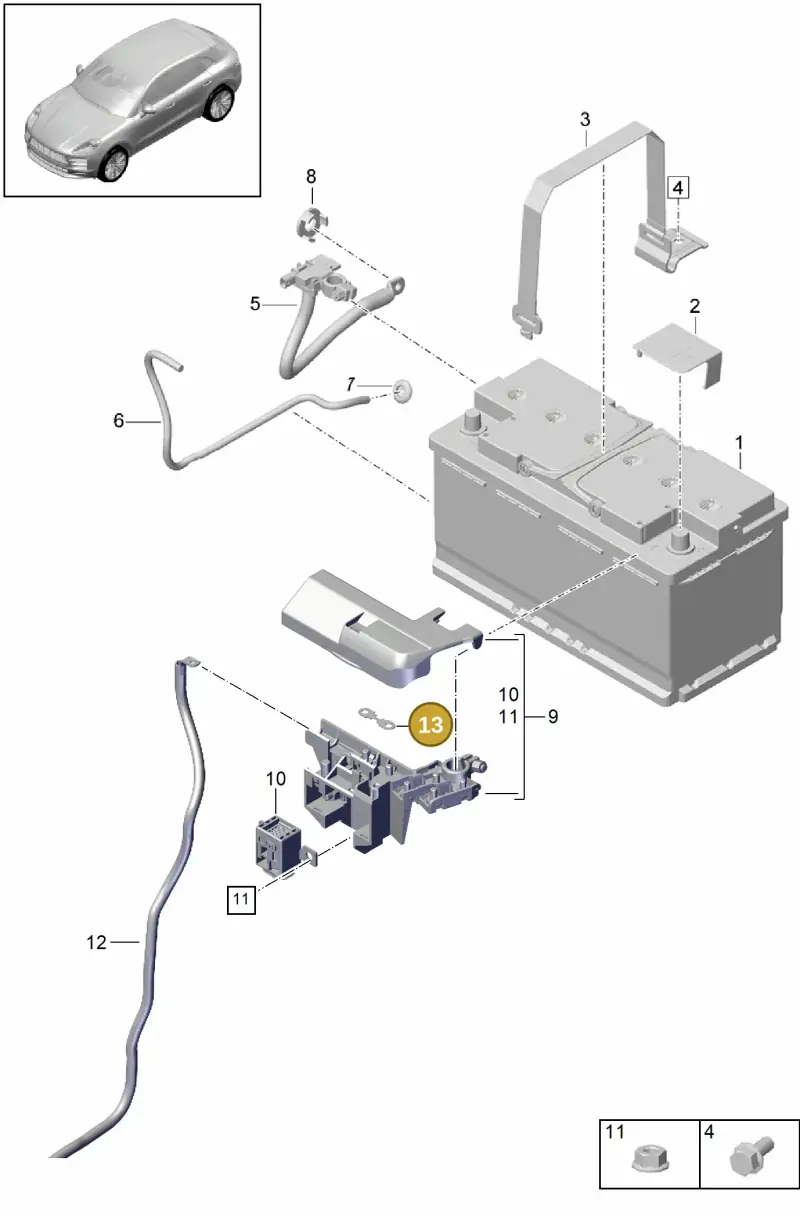 N10424905 — Porsche Macan R4 TFSI (2018-) diagram p52000147, position 13