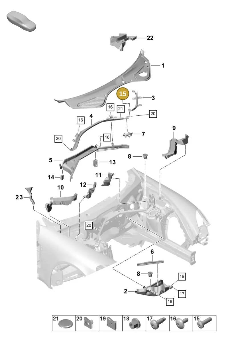 N10430104 — Porsche Panamera 4 Hybrid (2020-2023) diagram p58813000, position 15