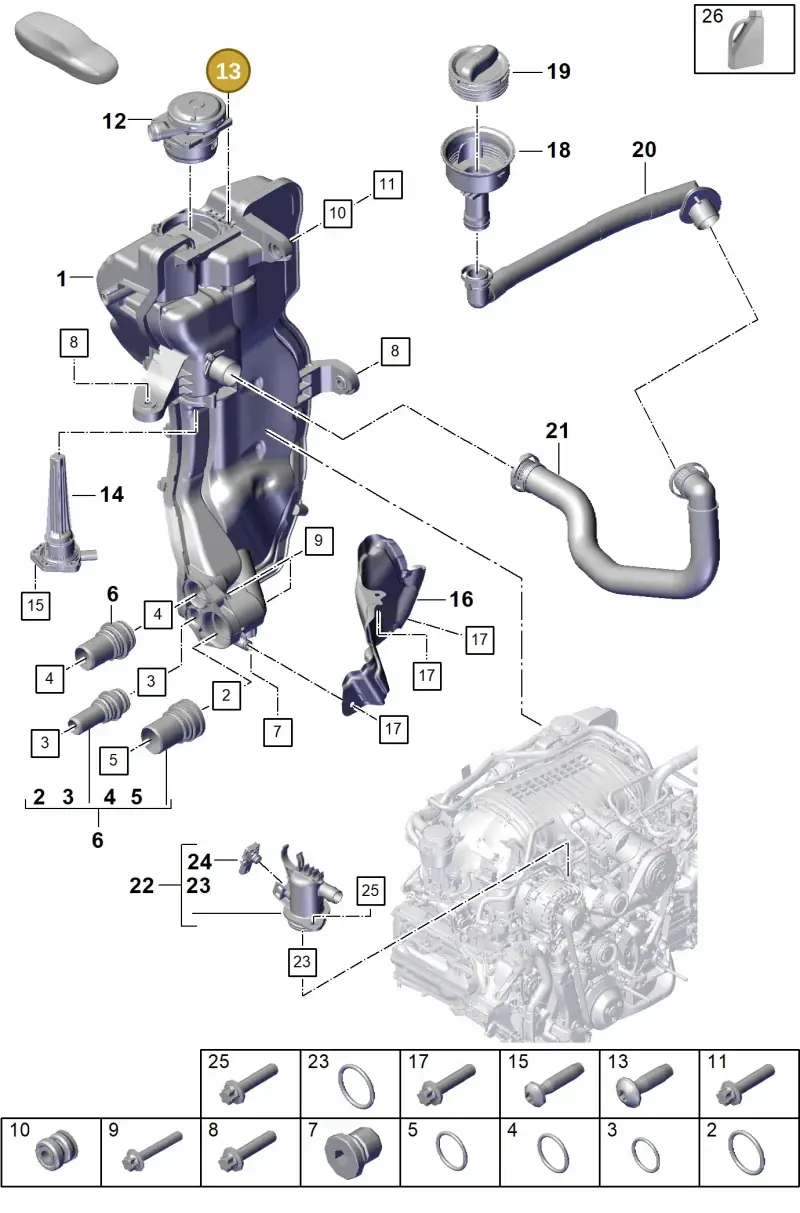 N10442003 — Porsche Boxster Spyder (2019-) diagram p55104200, position 13