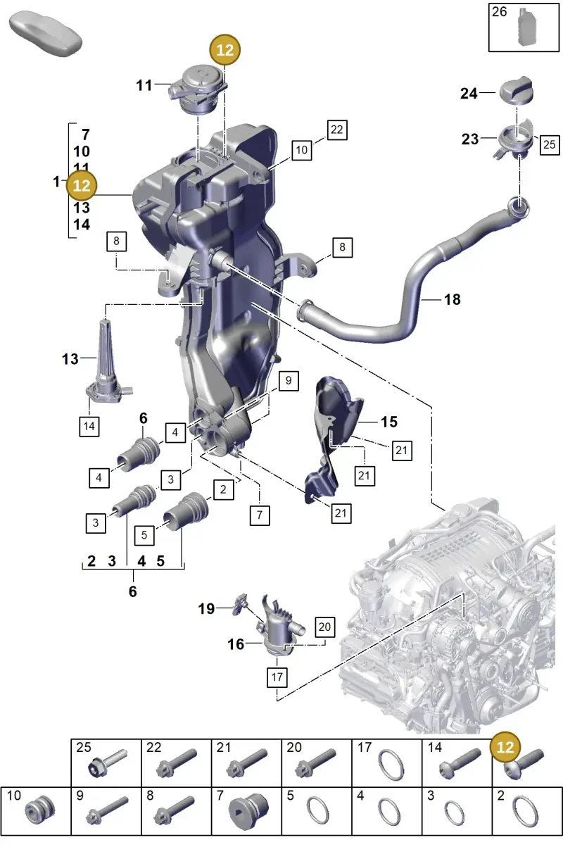 N10442003 — Porsche GT3 RS (2021-) diagram p59104200, position 12