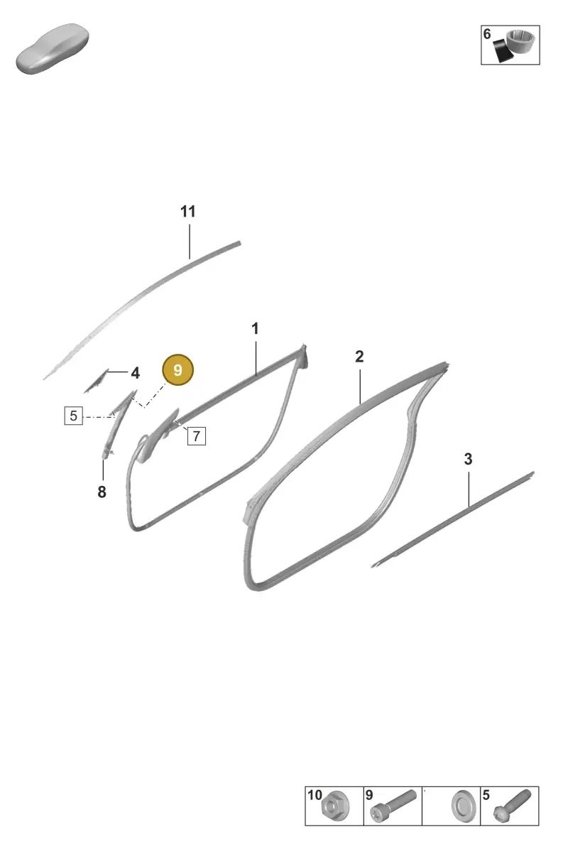 N10456201 — Porsche 992 Carrera Coupe (2024-) diagram p53804100, position 9